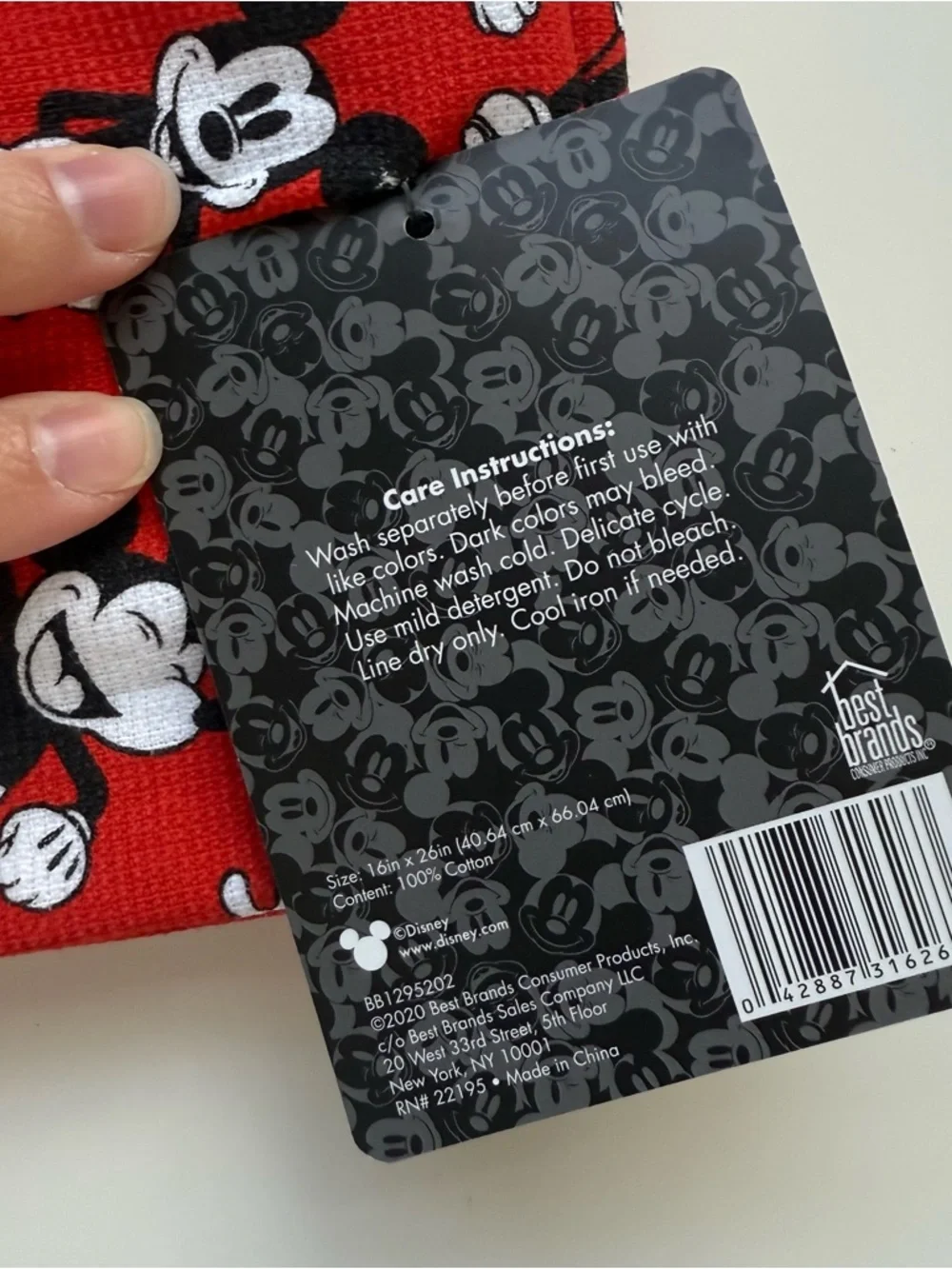 Disney Red and White Mickey Mouse Kitchen Towels - 2 Pack